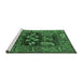 Sideview of Machine Washable Oriental Emerald Green Industrial Area Rugs, wshurb1148emgrn