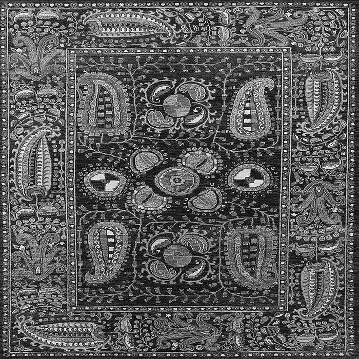 Square Machine Washable Oriental Gray Industrial Rug, wshurb1148gry