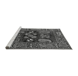 Sideview of Machine Washable Oriental Gray Industrial Rug, wshurb1148gry