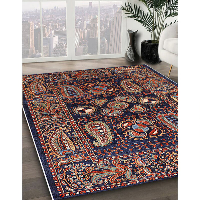 Machine Washable Industrial Modern Rose Dust Purple Rug in a Family Room, wshurb1148