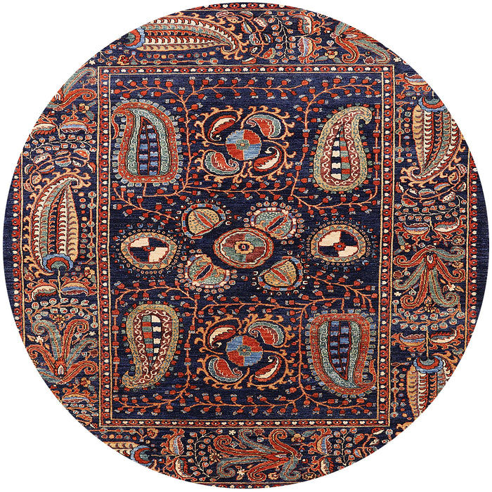 Round Machine Washable Industrial Modern Rose Dust Purple Rug, wshurb1148