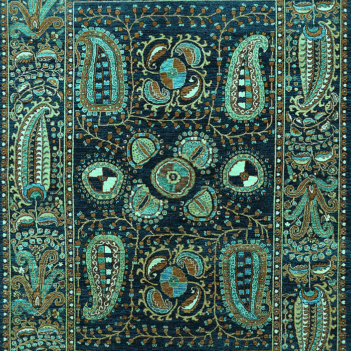 Machine Washable Oriental Turquoise Industrial Area Rugs, wshurb1148turq