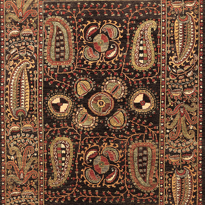 Machine Washable Oriental Brown Industrial Rug, wshurb1148brn