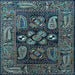 Square Oriental Light Blue Industrial Rug, urb1148lblu