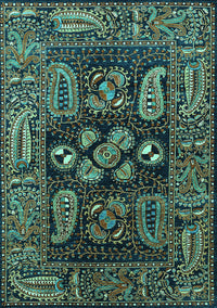 Oriental Turquoise Industrial Rug, urb1148turq