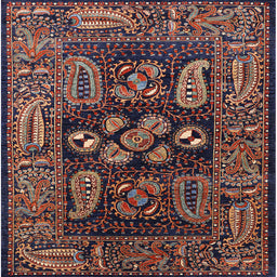 Square Mid-Century Modern Rose Purple Oriental Rug, urb1148