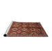 Sideview of Machine Washable Industrial Modern Cranberry Red Rug, wshurb1149