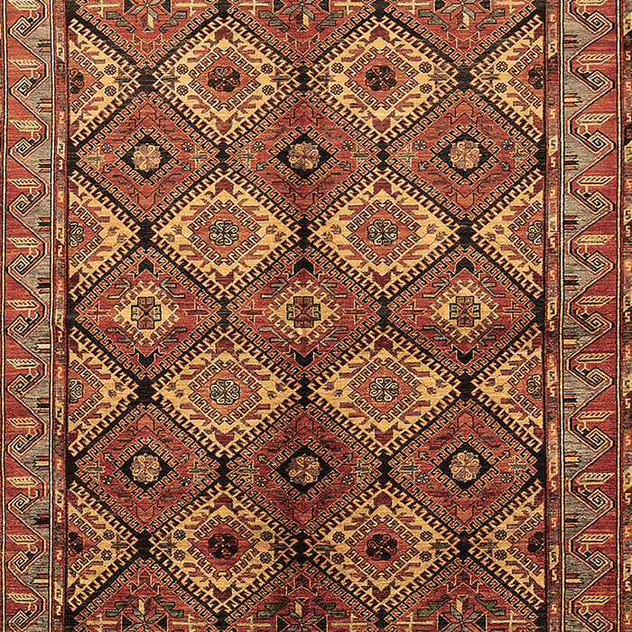 Machine Washable Oriental Brown Industrial Rug, wshurb1149brn