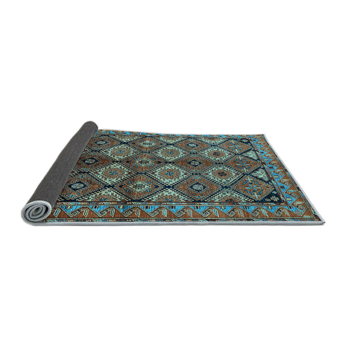 Sideview of Oriental Light Blue Industrial Rug, urb1149lblu