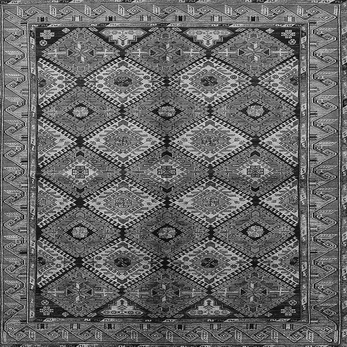 Square Machine Washable Oriental Gray Industrial Rug, wshurb1149gry