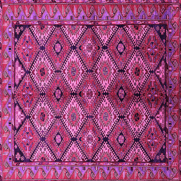 Square Oriental Pink Industrial Rug, urb1149pnk