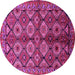 Round Oriental Pink Industrial Rug, urb1149pnk