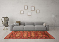 Machine Washable Oriental Orange Industrial Rug, wshurb1149org