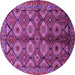 Round Oriental Purple Industrial Rug, urb1149pur