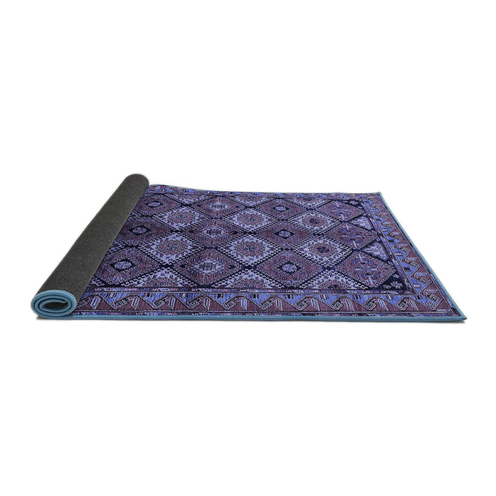 Sideview of Oriental Blue Industrial Rug, urb1149blu