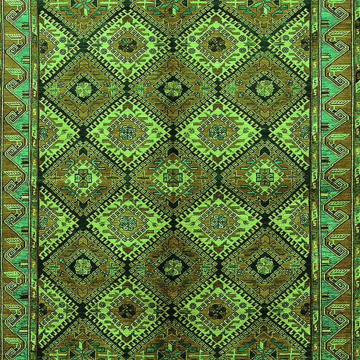 Machine Washable Oriental Green Industrial Area Rugs, wshurb1149grn