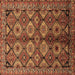 Square Oriental Brown Industrial Rug, urb1149brn