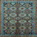 Square Oriental Light Blue Industrial Rug, urb1149lblu