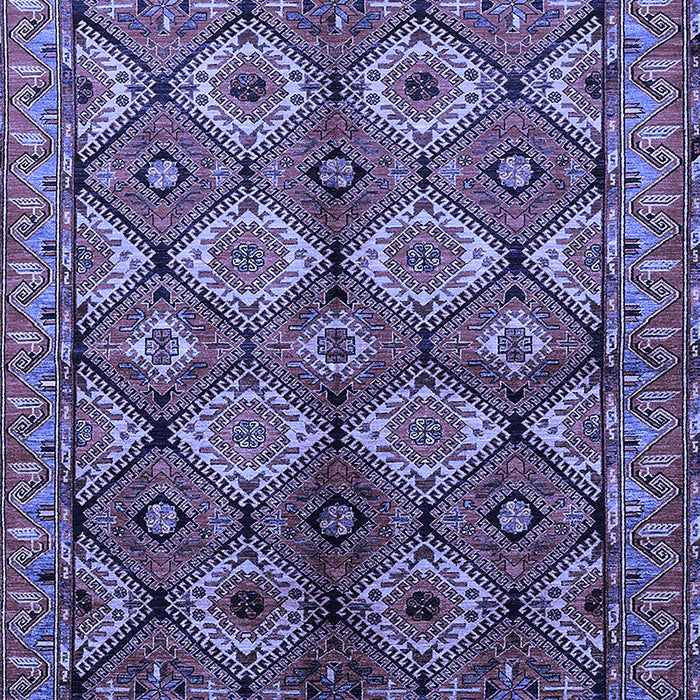 Machine Washable Oriental Blue Industrial Rug, wshurb1149blu