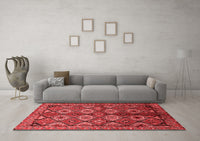 Machine Washable Oriental Red Industrial Rug, wshurb1149red