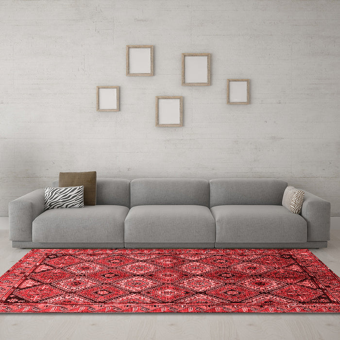Industrial Red Washable Rugs