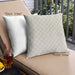Front View of Mid-Century Modern Urban Square Champagne Beige Throw Pillow, 18 inch by 18 inch, pwurb114