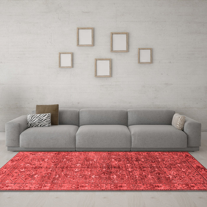 Industrial Red Washable Rugs