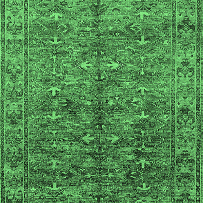 Machine Washable Oriental Emerald Green Industrial Area Rugs, wshurb1150emgrn