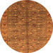 Round Oriental Orange Industrial Rug, urb1150org