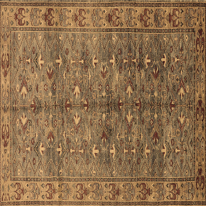 Square Machine Washable Oriental Brown Industrial Rug, wshurb1150brn