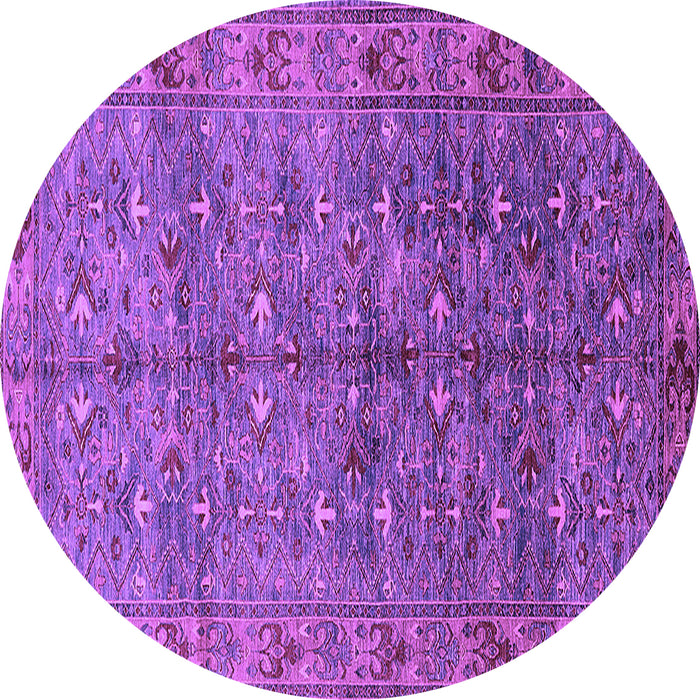 Round Machine Washable Oriental Purple Industrial Area Rugs, wshurb1150pur