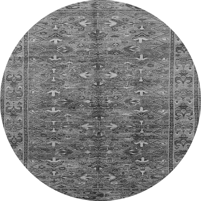 Round Oriental Gray Industrial Rug, urb1150gry