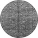 Round Oriental Gray Industrial Rug, urb1150gry