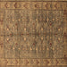 Square Oriental Brown Industrial Rug, urb1150brn