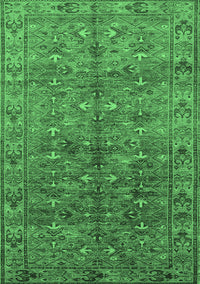 Oriental Emerald Green Industrial Rug, urb1150emgrn