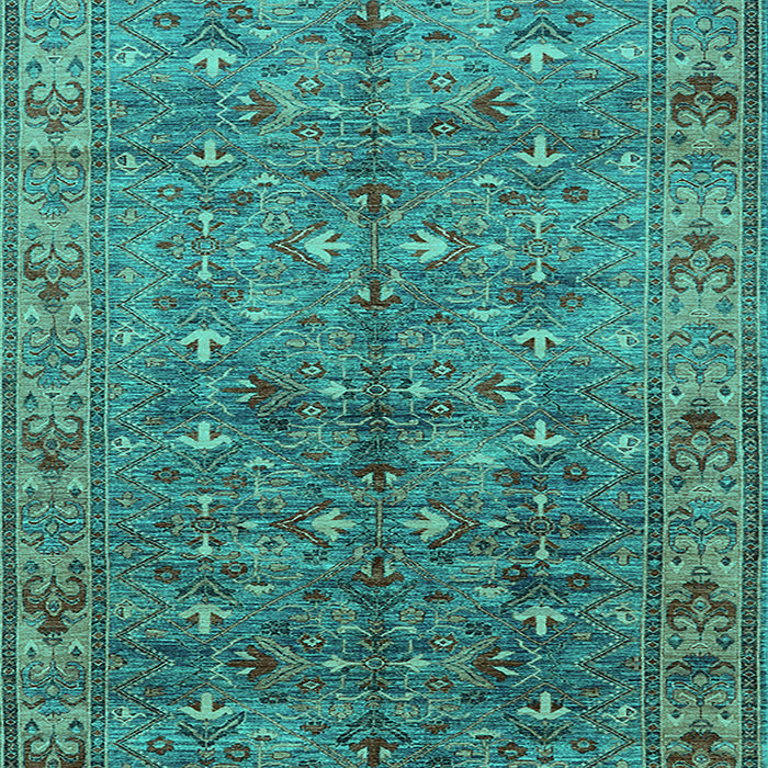Machine Washable Oriental Turquoise Industrial Area Rugs, wshurb1150turq