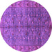 Round Oriental Purple Industrial Rug, urb1150pur