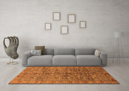 Machine Washable Oriental Orange Industrial Area Rugs in a Living Room, wshurb1150org