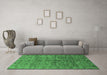 Machine Washable Oriental Emerald Green Industrial Area Rugs in a Living Room,, wshurb1150emgrn