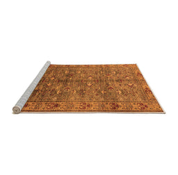 Sideview of Machine Washable Oriental Orange Industrial Area Rugs, wshurb1150org