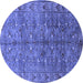 Round Oriental Blue Industrial Rug, urb1150blu