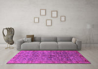 Machine Washable Oriental Pink Industrial Rug, wshurb1150pnk