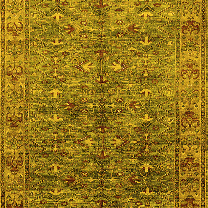 Machine Washable Oriental Yellow Industrial Rug, wshurb1150yw