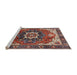 Sideview of Machine Washable Industrial Modern Brown Rug, wshurb1151