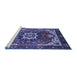 Sideview of Machine Washable Oriental Blue Industrial Rug, wshurb1151blu