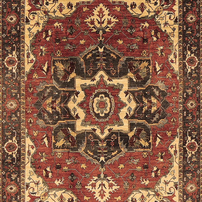 Machine Washable Oriental Brown Industrial Rug, wshurb1151brn