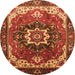 Round Oriental Orange Industrial Rug, urb1151org