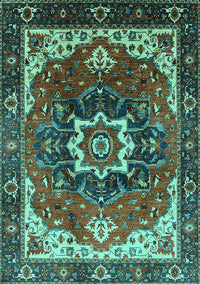 Oriental Turquoise Industrial Rug, urb1151turq