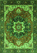 Machine Washable Oriental Green Industrial Area Rugs, wshurb1151grn