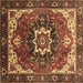 Square Machine Washable Oriental Brown Industrial Rug, wshurb1151brn